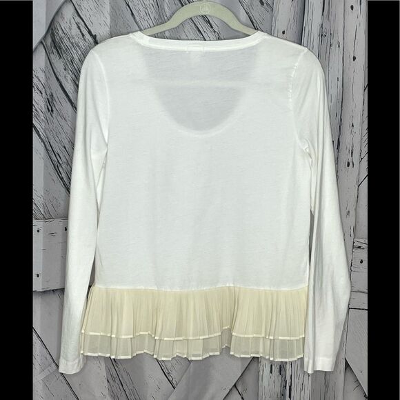 J. Crew Ruffle Hem Peplum Top Cream S - Picture 2 of 7